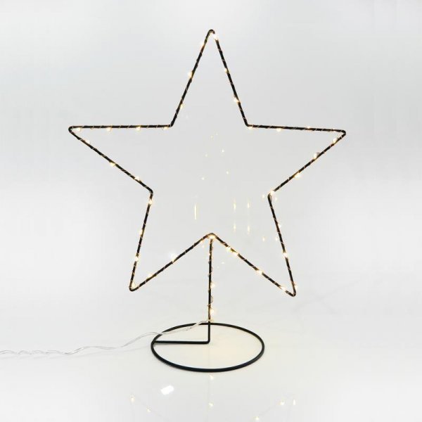 Χριστουγεννιάτικο Διακοσμητικό Μεταλλικό Αστέρι, με Βάση και 40 LED (31cm)